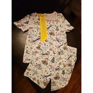 Bamboo 2 Piece Shorts Set White 2t Campfire, Tree, Sun Outdoor